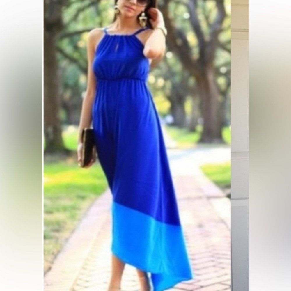 Old‎ Bavy two color back tie maxi dress. NWT. Retail 60